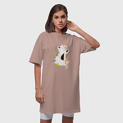 Футболка женская-платье Муравьед: fuck you im anteater, цвет: пыльно-розовый — фото 2