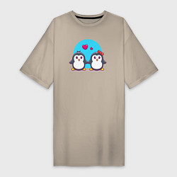 Женская футболка-платье Penguins love