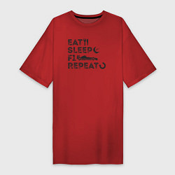 Женская футболка-платье Eat sleep F1