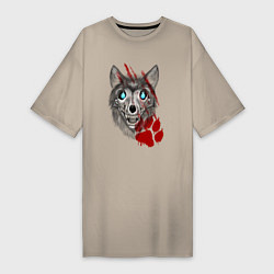 Женская футболка-платье Призрачный волк