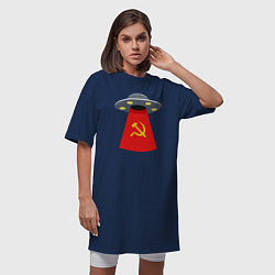 Футболка женская-платье Тарелка СССР, цвет: тёмно-синий — фото 2
