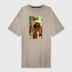 Женская футболка-платье Зомби девушка