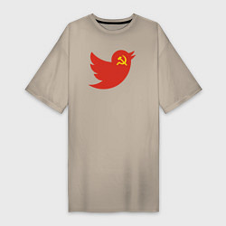 Женская футболка-платье Птичка СССР