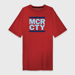 Футболка женская-платье Run Manchester city, цвет: красный