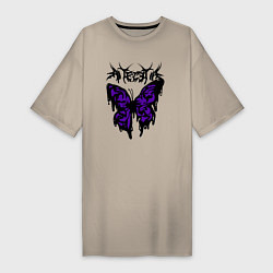 Женская футболка-платье Gothic black butterfly