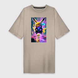 Женская футболка-платье Stand of Pikachu - city fantasy