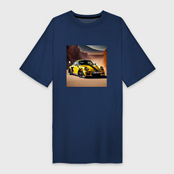 Футболка женская-платье Porsche 911, цвет: тёмно-синий