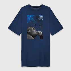 Футболка женская-платье Мыслитель по Дарвину, цвет: тёмно-синий