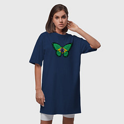 Футболка женская-платье Бразилия бабочка, цвет: тёмно-синий — фото 2