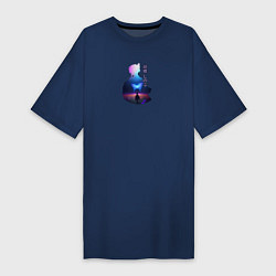 Женская футболка-платье Силуэт Шинобу Кочо и светящаяся бабочка