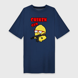 Женская футболка-платье Chicken machine gun