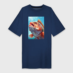 Женская футболка-платье Рыба карп в очках