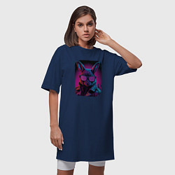 Футболка женская-платье Neon Rabbit Style, цвет: тёмно-синий — фото 2