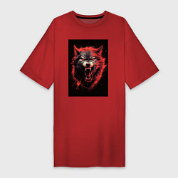 Женская футболка-платье Red wolf