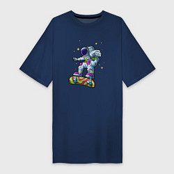Женская футболка-платье Космонавт на скейтборде