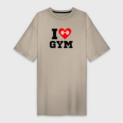 Футболка женская-платье I love gym, цвет: миндальный