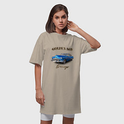 Футболка женская-платье Классический автомобиль Classic american car Buick, цвет: миндальный — фото 2