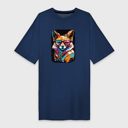 Женская футболка-платье Abstract Colorful Fox