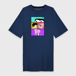 Женская футболка-платье Futurama: Бендер Лила Фрай и профессор