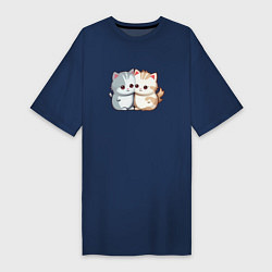 Женская футболка-платье Cute cats