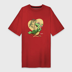 Женская футболка-платье Черепаха на отдыхе, футболка хб
