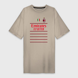 Женская футболка-платье ФК Милан форма 2223 гостевая