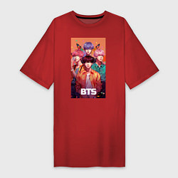 Женская футболка-платье BTS kpop anime