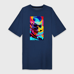 Женская футболка-платье Cool skull - pop art