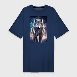 Женская футболка-платье Шаман волк