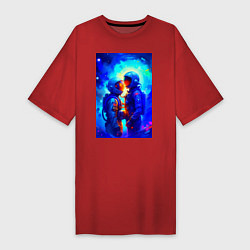 Женская футболка-платье Космическая любовь - нейросеть