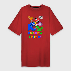 Женская футболка-платье Rainbow Friends персонажи
