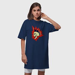 Футболка женская-платье Scream punk, цвет: тёмно-синий — фото 2
