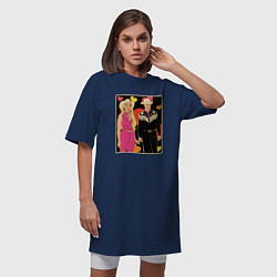 Футболка женская-платье Ковбои Барби и Кен, цвет: тёмно-синий — фото 2