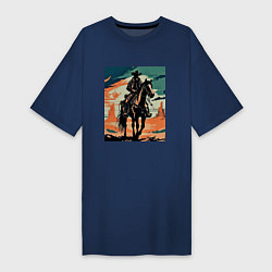 Женская футболка-платье Ковбой на лошади