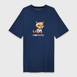 Женская футболка-платье Пиксельный котенок