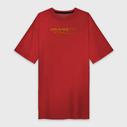 Женская футболка-платье Counter strike 2 orange logo