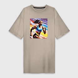 Женская футболка-платье Девушка спринтер