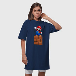 Футболка женская-платье Маленький Марио, цвет: тёмно-синий — фото 2