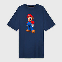 Футболка женская-платье Марио стоит, цвет: тёмно-синий