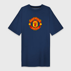 Футболка женская-платье Манчестер Юнайтед фк спорт, цвет: тёмно-синий