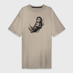 Женская футболка-платье Гиббон малыш на дереве
