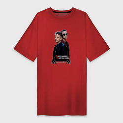 Футболка женская-платье Depeche Mode - Dave and Martin Memento Mori, цвет: красный