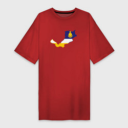 Футболка женская-платье Республика Бурятия, цвет: красный
