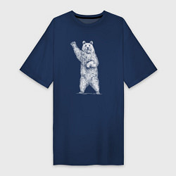 Женская футболка-платье Медведь стоит и машет