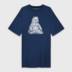 Женская футболка-платье Медведь сидит отдыхает