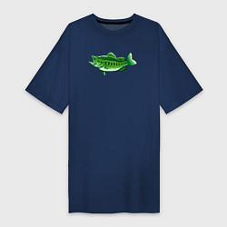 Женская футболка-платье Зелёная рыбка