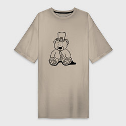 Женская футболка-платье Плюшевый мишка лепрекон - раскраска