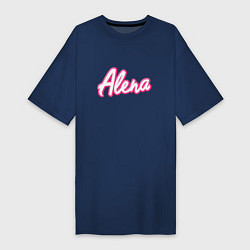 Женская футболка-платье Алена в стиле барби - объемный шрифт