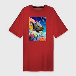 Женская футболка-платье Инопланетная носорожка - фантазия