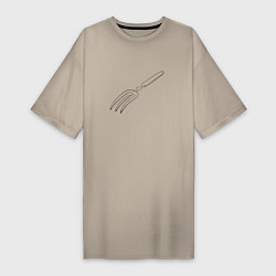 Женская футболка-платье Невозможная вилка на светлом
